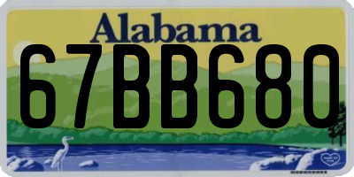 AL license plate 67BB680
