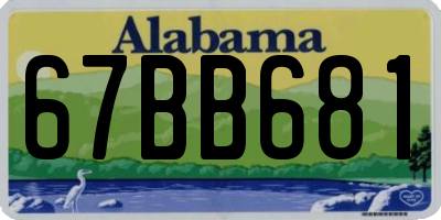 AL license plate 67BB681