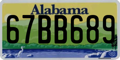 AL license plate 67BB689