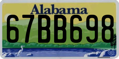 AL license plate 67BB698