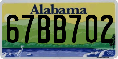 AL license plate 67BB702