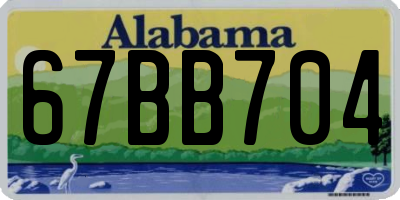 AL license plate 67BB704