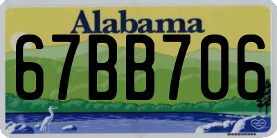 AL license plate 67BB706
