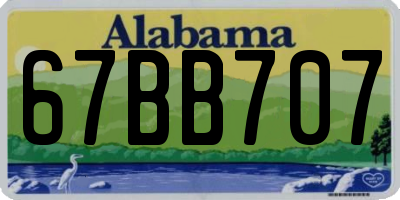 AL license plate 67BB707