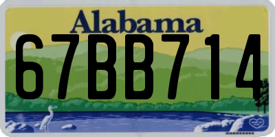 AL license plate 67BB714