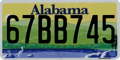 AL license plate 67BB745