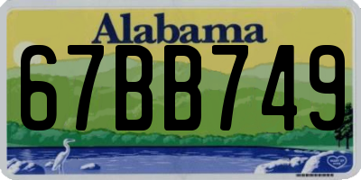 AL license plate 67BB749