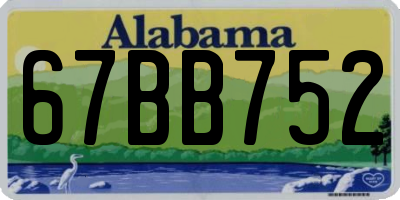 AL license plate 67BB752