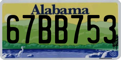 AL license plate 67BB753