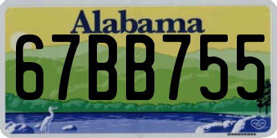 AL license plate 67BB755
