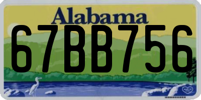 AL license plate 67BB756