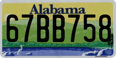 AL license plate 67BB758