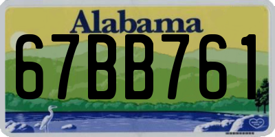 AL license plate 67BB761