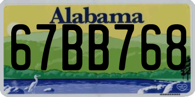 AL license plate 67BB768