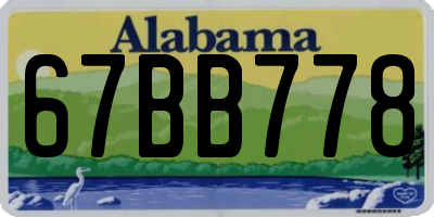 AL license plate 67BB778