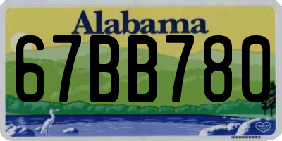 AL license plate 67BB780