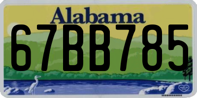 AL license plate 67BB785