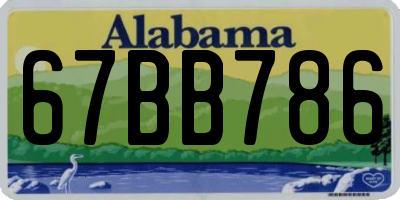 AL license plate 67BB786