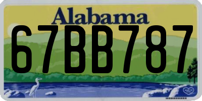 AL license plate 67BB787