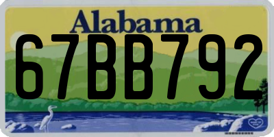 AL license plate 67BB792