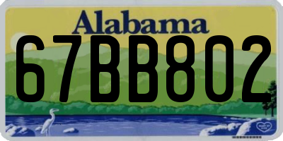 AL license plate 67BB802