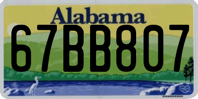 AL license plate 67BB807