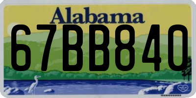 AL license plate 67BB840