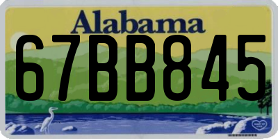 AL license plate 67BB845