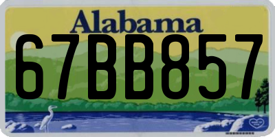 AL license plate 67BB857