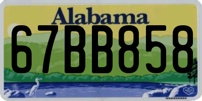 AL license plate 67BB858