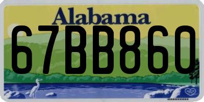 AL license plate 67BB860