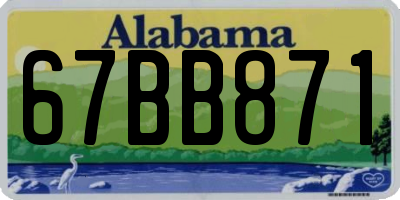 AL license plate 67BB871