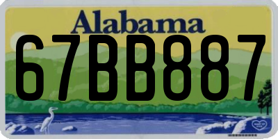 AL license plate 67BB887
