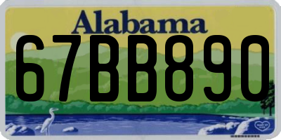 AL license plate 67BB890