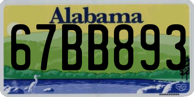 AL license plate 67BB893