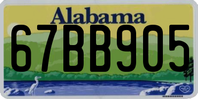 AL license plate 67BB905