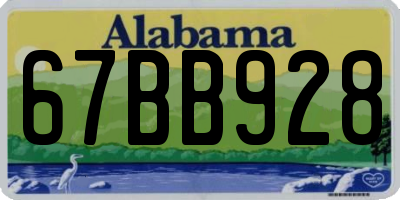 AL license plate 67BB928