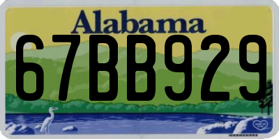 AL license plate 67BB929