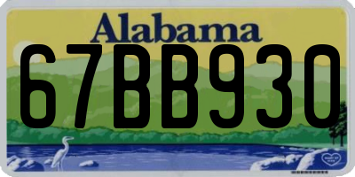 AL license plate 67BB930