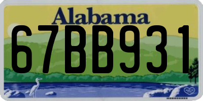 AL license plate 67BB931