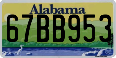 AL license plate 67BB953