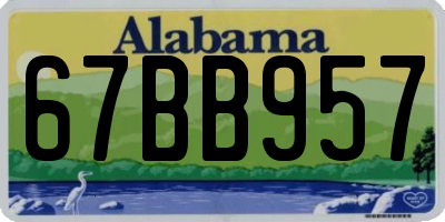 AL license plate 67BB957