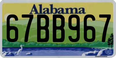AL license plate 67BB967