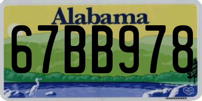 AL license plate 67BB978