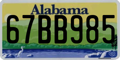 AL license plate 67BB985