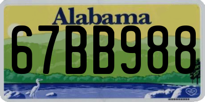AL license plate 67BB988