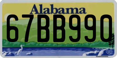 AL license plate 67BB990