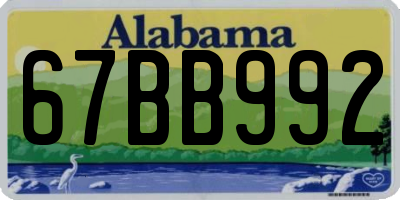 AL license plate 67BB992