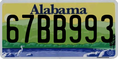 AL license plate 67BB993