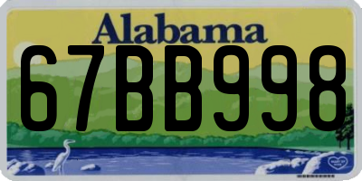 AL license plate 67BB998
